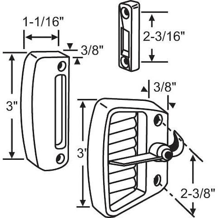 Strybuc Patio Screen Door Latch 14-75B